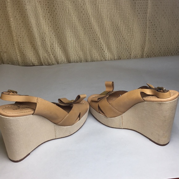 Kate Spade New York Tan & Gold  Wedges Sz:8.5M - Picture 5 of 8